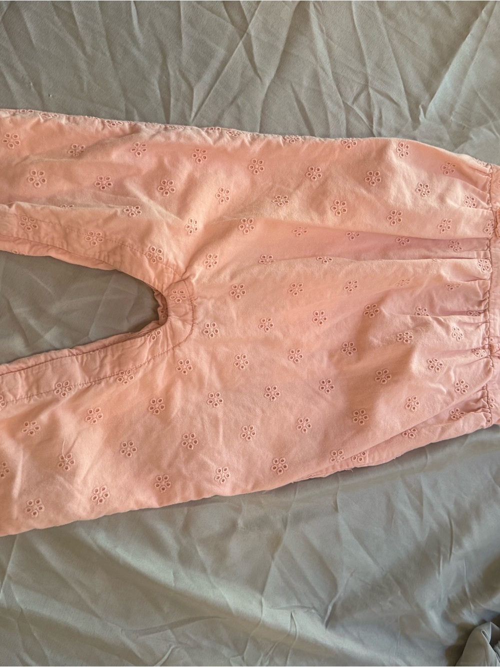 Kids Pink Eyelet Cotton jumpsuit